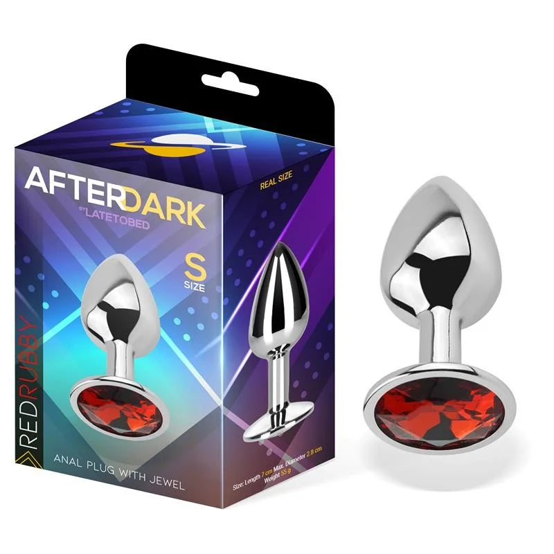 Plug Anal con Joya Roja Rubí Talla S de Aluminio – Tienda Online