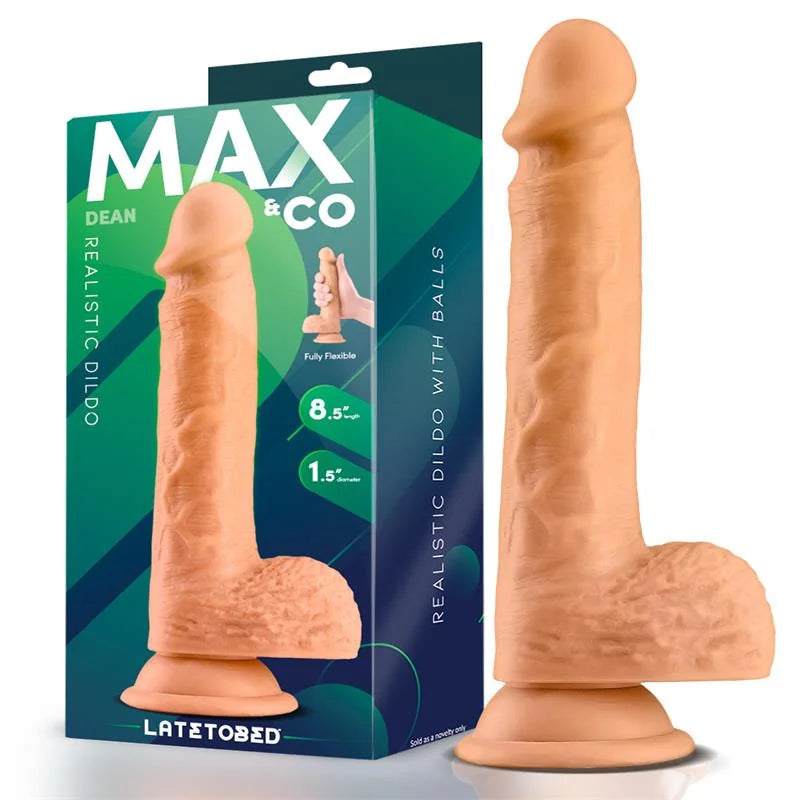 MAX & CO Dean Dildo Realista con Testículos 21,5 cm Natural