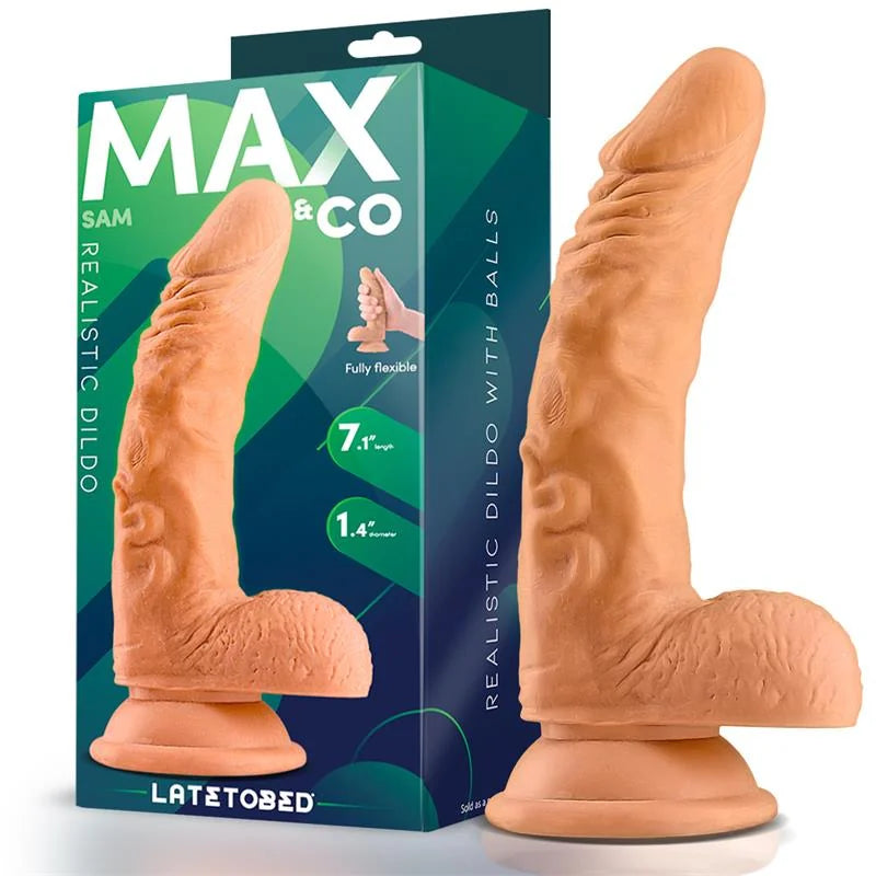 MAX & CO Sam Dildo Realista con Testículos 18cm Natural