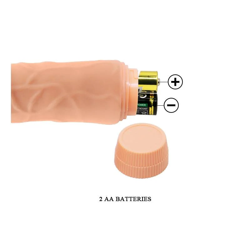 Vibrador em forma de pénis realista e natural