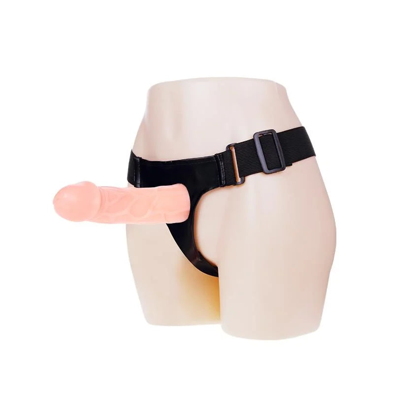 Arnés con Dildo Hueco Vibrador 16 cm