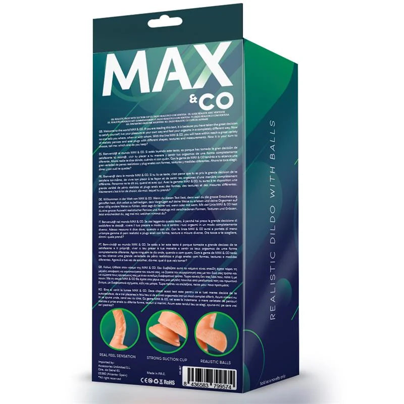 MAX & CO Kurt Dildo Realista con Testículos Natural 24 cm