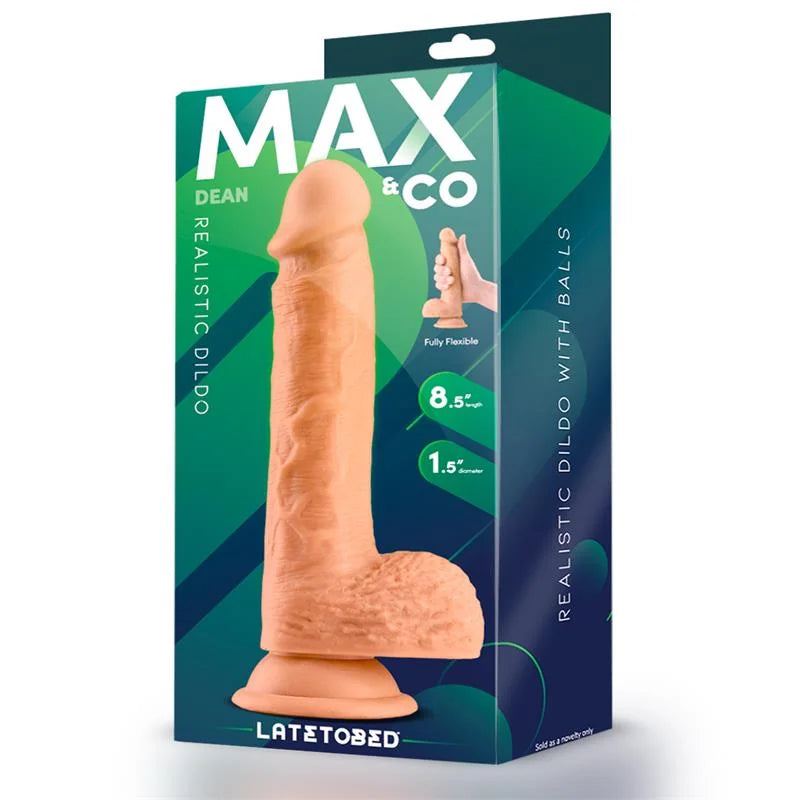 MAX & CO Dean Dildo Realista con Testículos 21,5 cm Natural