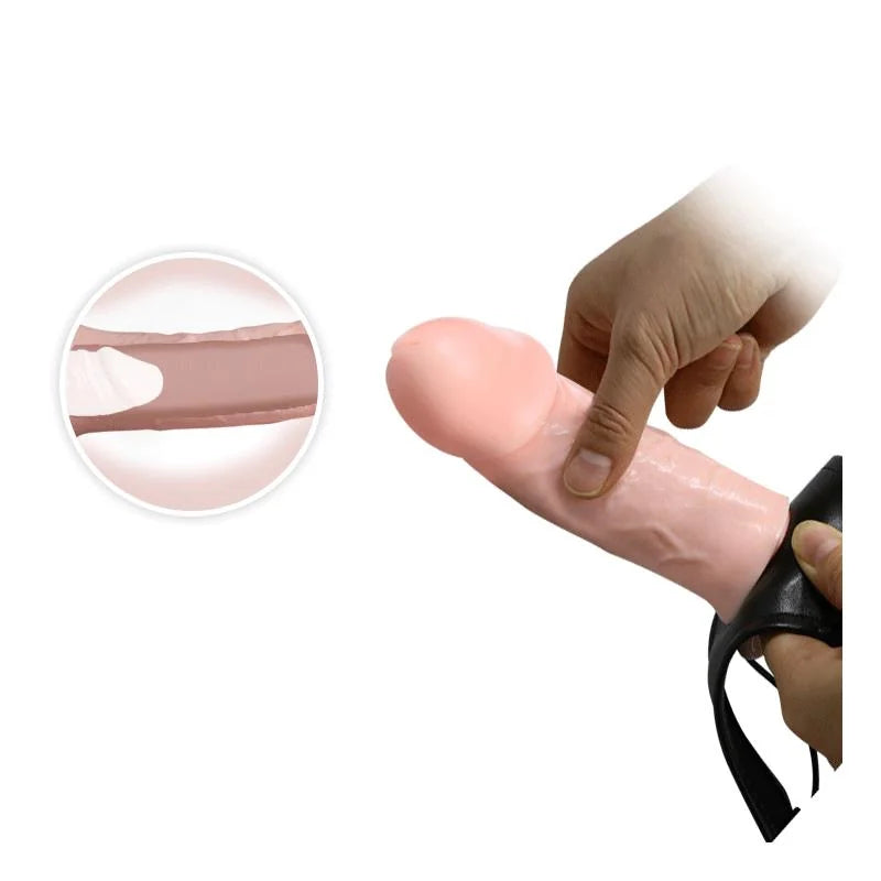 Arnés con Dildo Hueco Vibrador 16 cm