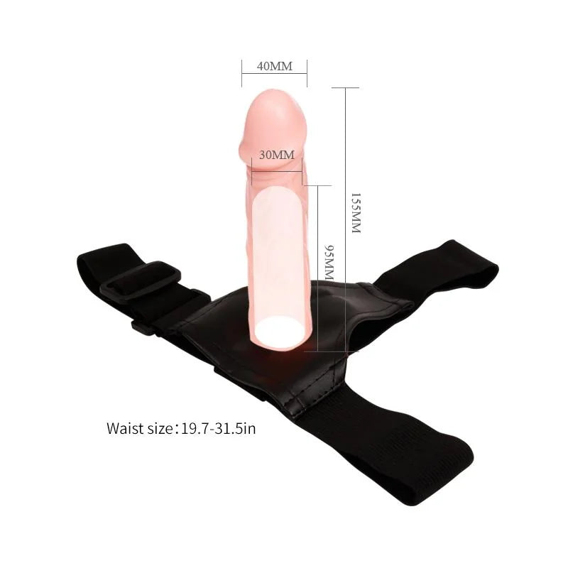 Arnés con Dildo Hueco Vibrador 16 cm