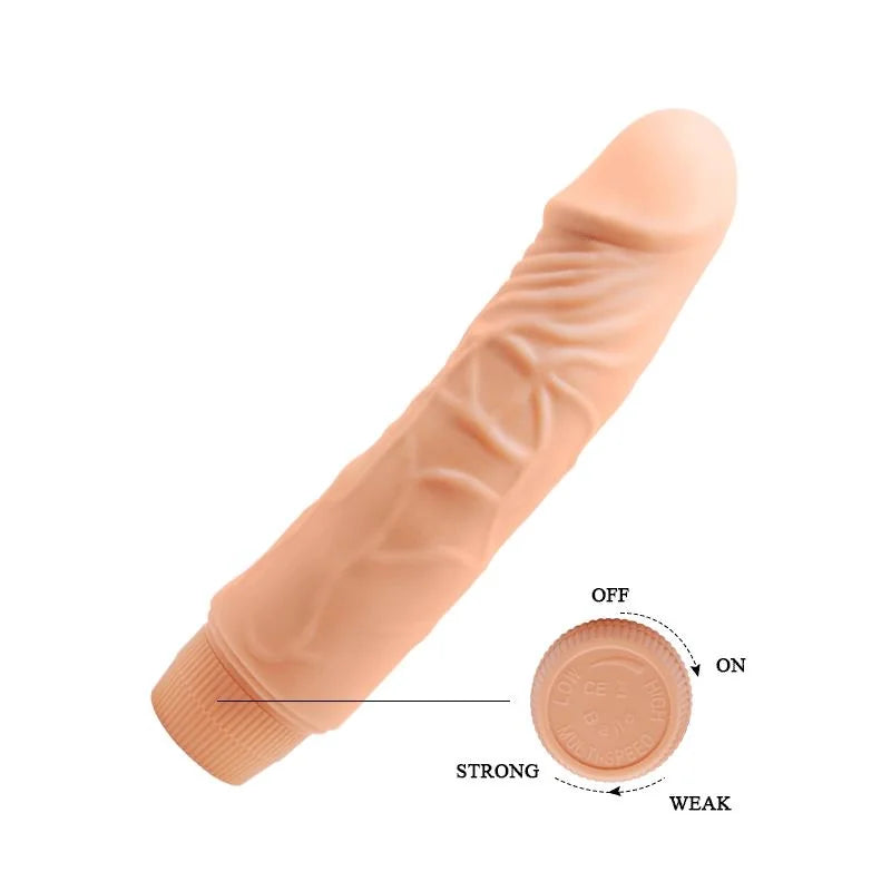 Vibrador em forma de pénis realista e natural
