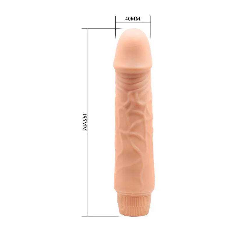 Vibrador em forma de pénis realista e natural