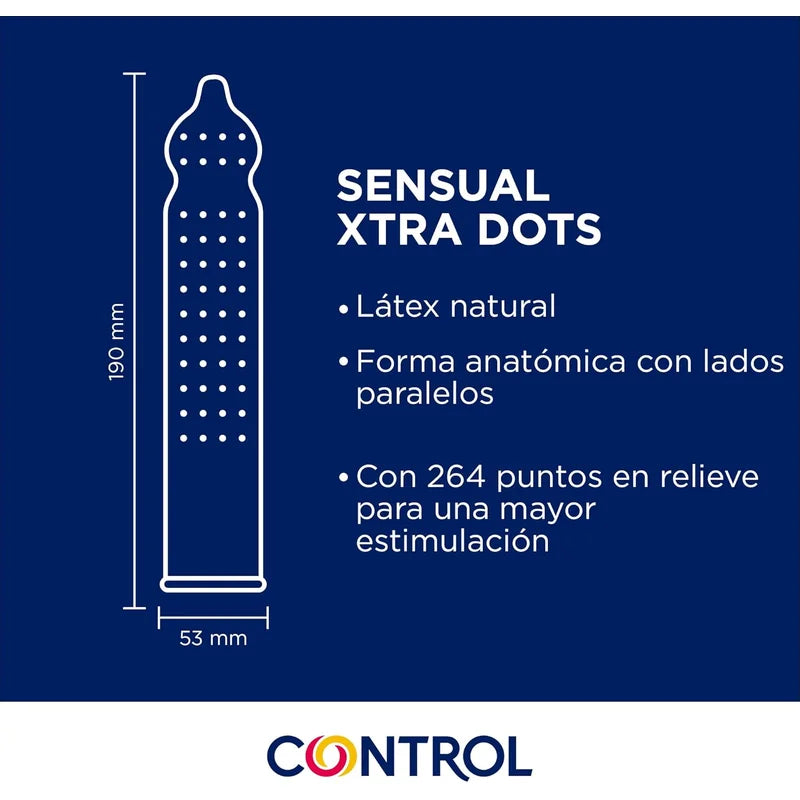 Control Sensual Xtra Dots 12 condones
