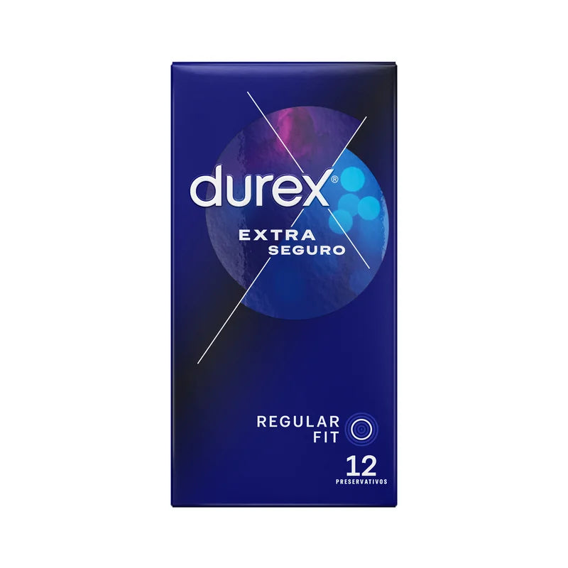 Preservativos Durex Extra Safe, embalagem com 12 unidades.