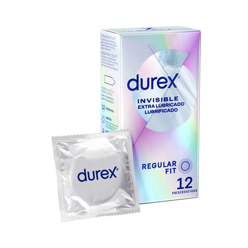 Durex Invisible Extra Fino + Lubrificado - 12 unidades -
