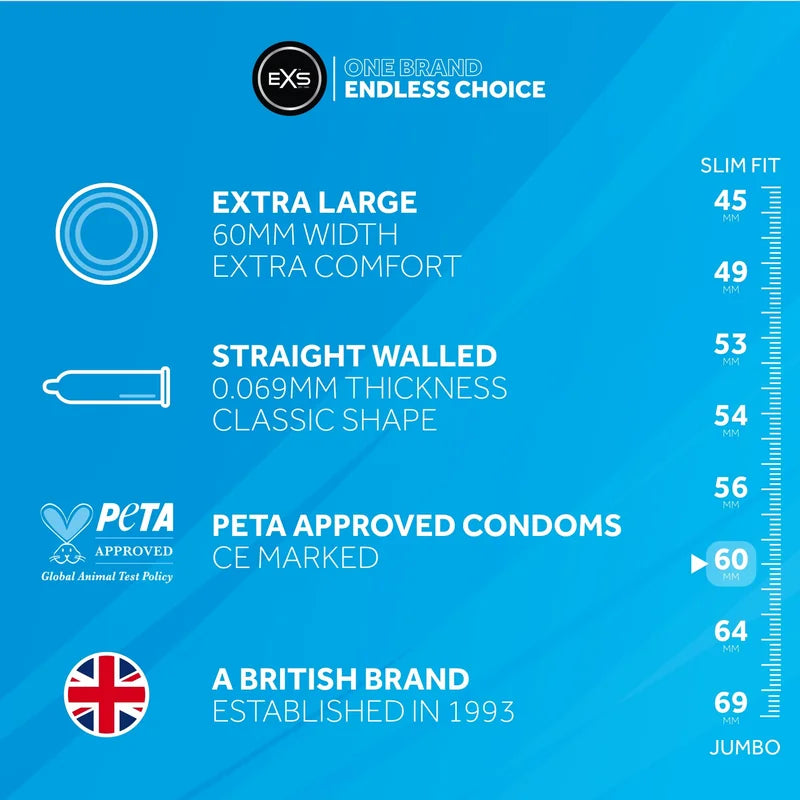 Preservativos Exs Magnum Large XL com 100 unidades
