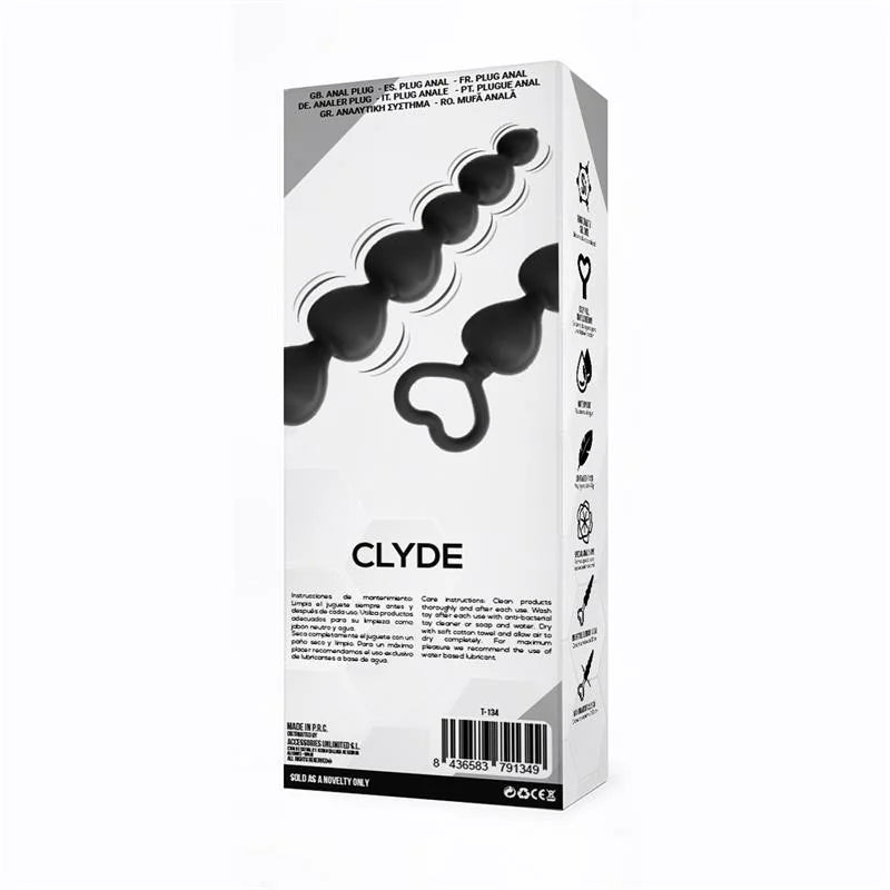 PLUG ANAL CLYDE BOLAS SILICONA NEGRO