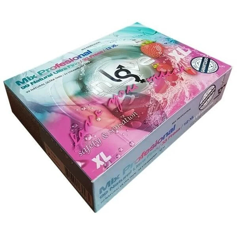 In Love Mix Natural, Fresa y XL 144 preservativos