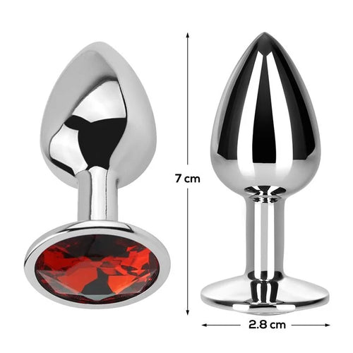 Plug Anal con Joya Roja Rubí Talla S de Aluminio – Tienda Online