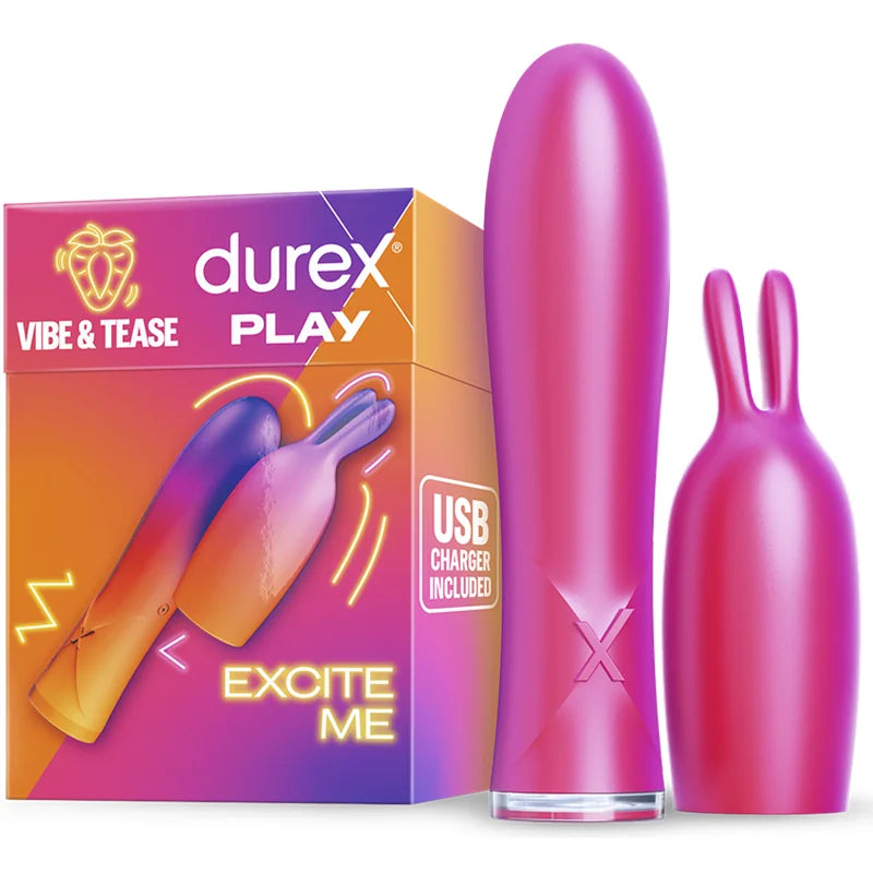 Durex Play VIBE & TEASE 2-in-1 Vibrator and Teaser Tip